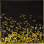 Black and Gold Party Supplies Disposable Napkins Gold Dot Confetti Paper Napkins for Birthday Anniversary New Years Graduation Wedding Christmas 3-Ply 50 Pack