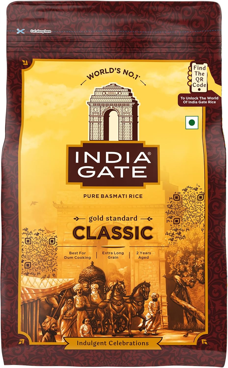 India Gate Basmati Rice Pouch, Classic, 1kg