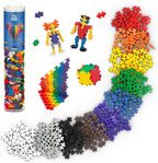 PLUS PLUS 240 Piece Interlocking Building Blocks for Kids, Open Ended Connecting Toys, STEM Bin Classroom Mini Manipulatives - Basic Mix Play Tube