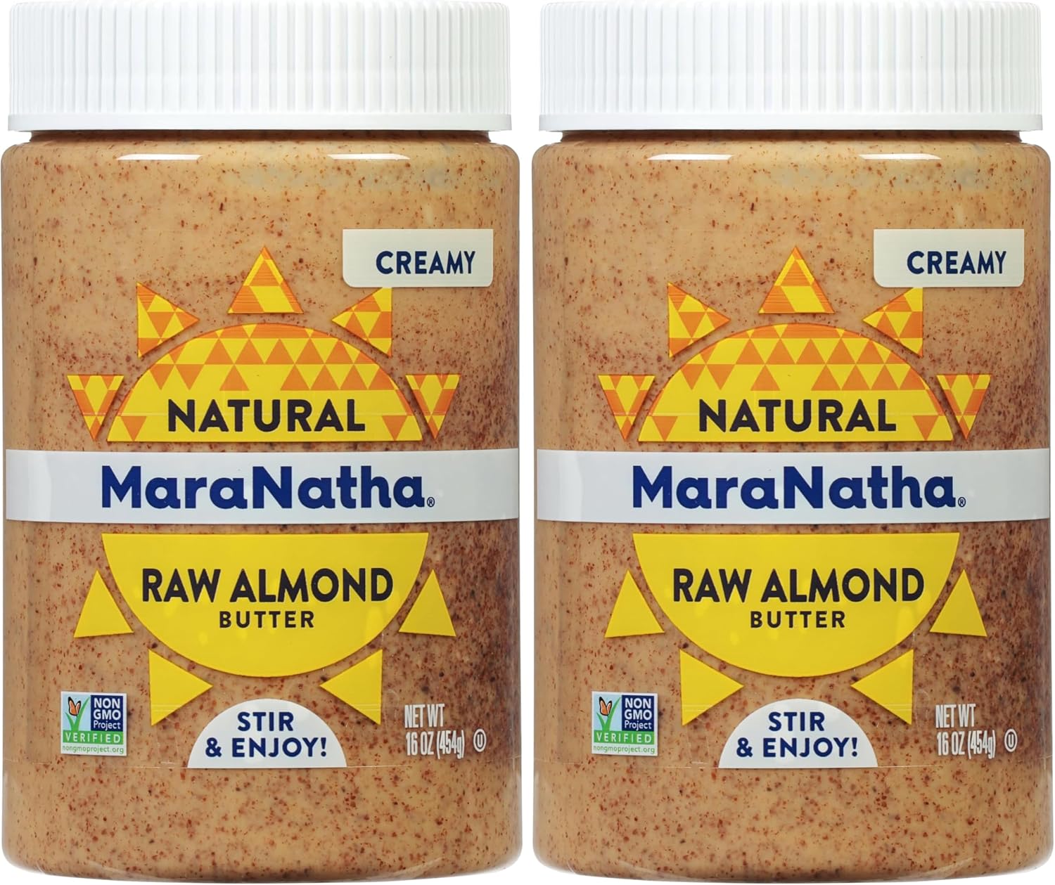 MaraNatha Natural Creamy Raw Almond Butter,16 Ounce Jar,(Pack of 2)