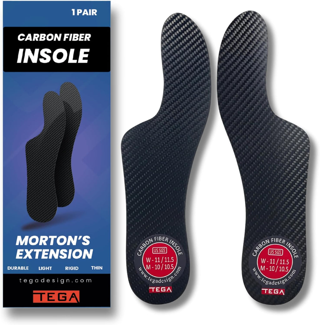Morton´s Extension Orthotic, Carbon Fiber Rigid Insole - 1 Pair - Morton's Toe, Turf Toe, Hallux Limitus, Hallux Rigidus, Arthritis (W9/M8)