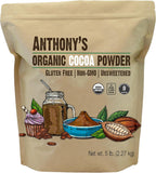 Anthony's Organic Cocoa Powder, 5 lb, Unsweetened, Gluten Free, Non GMO
