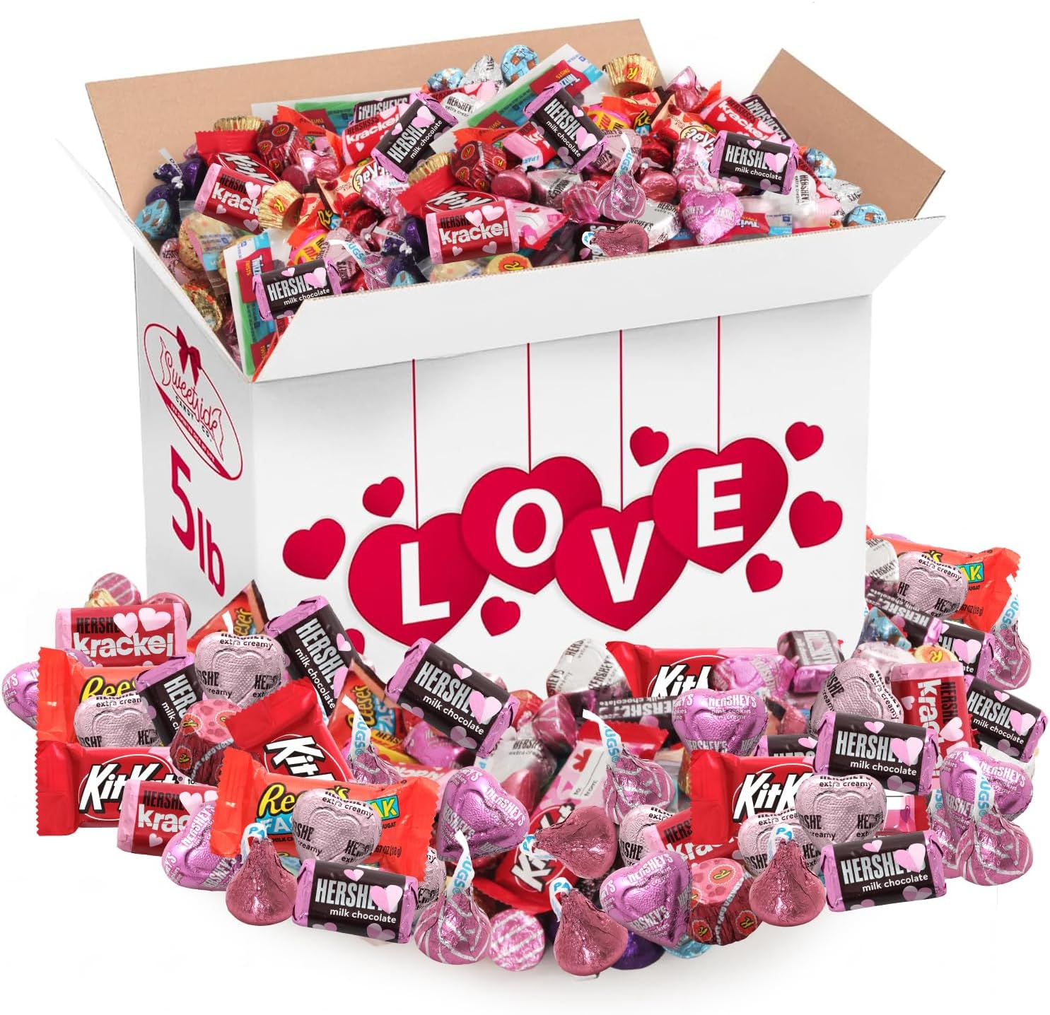 Mothers Day Chocolate Mix, 5lb Pack of Heart Candy Bulk Individually Wrapped, Ideal Valentine Candy Assortment for All Ages, Perfect Mothers Day Chocolate Gifts for Loved Ones