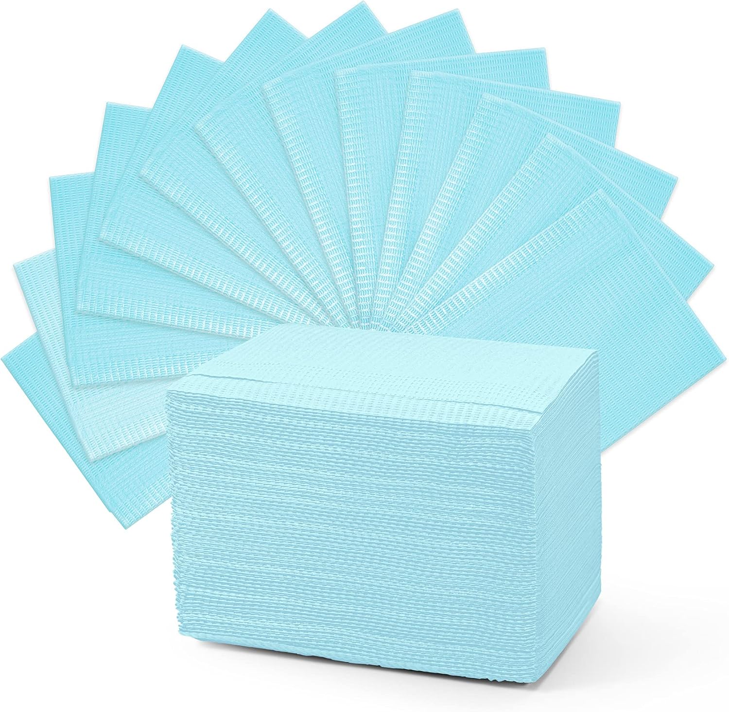 Disposable Dental Bibs Waterproof Dentist Napkins 60 PCS, 3 Ply Tattoo Bibs Tray Covers Patient Bib Lap Cloths 13" x 18" for Dental Clinic, Tattoo Staion and Salon - Light Blue