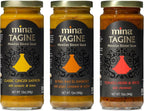 Mina Tagine Moroccan Simmer Sauce Bundle – Royal Ras El Hanout, Chermoula, and Classic Ginger Saffron – 12 oz Each – Non-GMO, Gluten-Free, Made with Olive Oil, Authentic Moroccan Spices