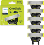 Philips Norelco OneBlade 360 Blades, Genuine Replacement Blades for OneBlade Electric Shaver and Trimmer, Durable Stainless Steel, 5 Pack, QP450/80