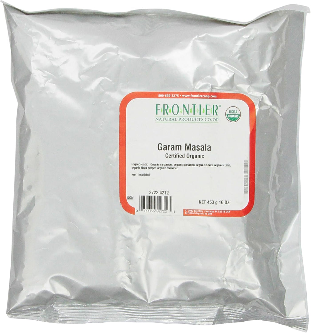 Frontier Co-op Organic Garam Masala, 1-pound Bulk Bag, Northern Indian Spice Blend, Richly Spicy But Not Hot, Kosher, Non ETO