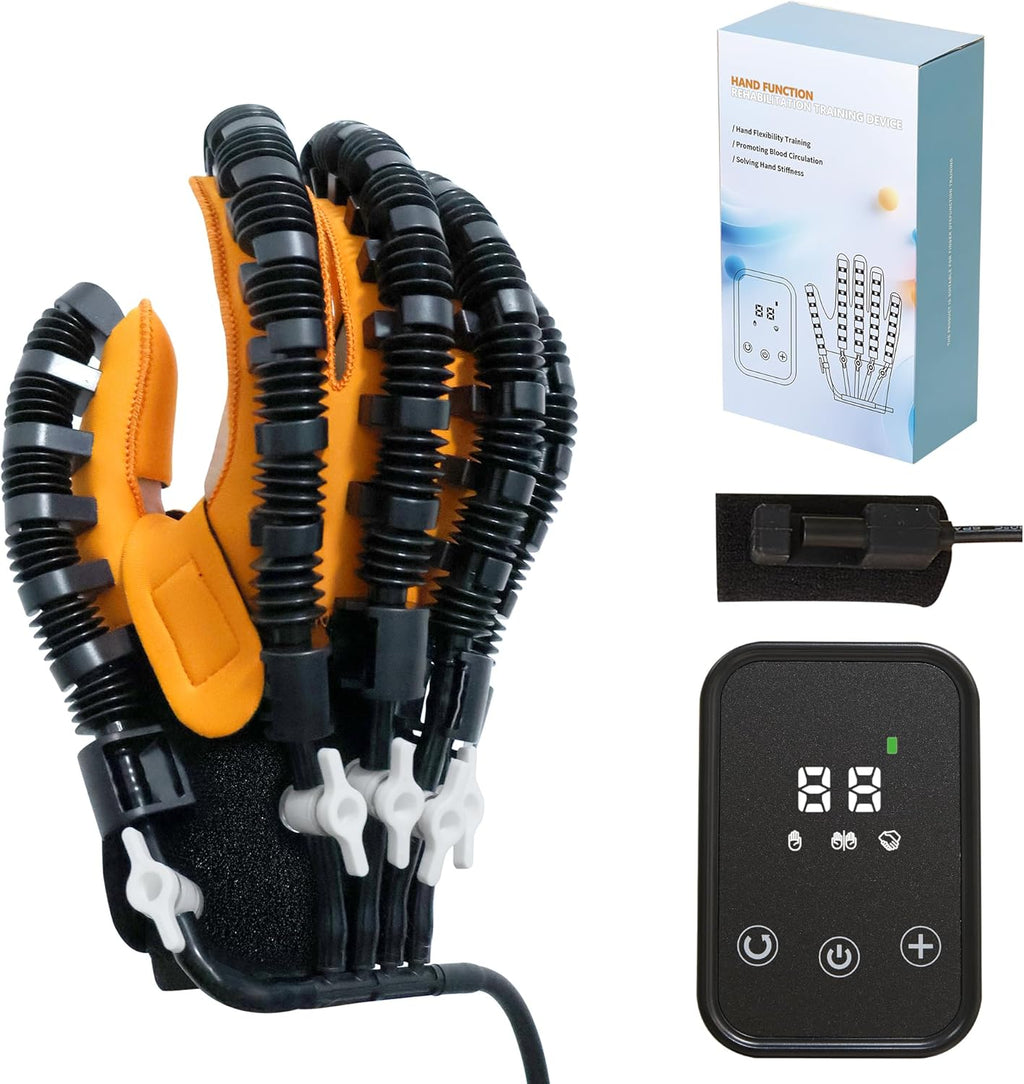 Stroke Hand Rehabilitation Robot Gloves, Strokes Therapy Equipment for Adults, Fingers Strength Training Device for Hemiplegia, Robotic Glove Rehab Stroke Patients (Right XL)