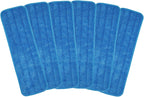 Microfiber Mop Pad 18" Inch for Wet Dry Mops Floor Cleaning Pads Reusable Compatible with Bona Floor Care System (6 Pack)