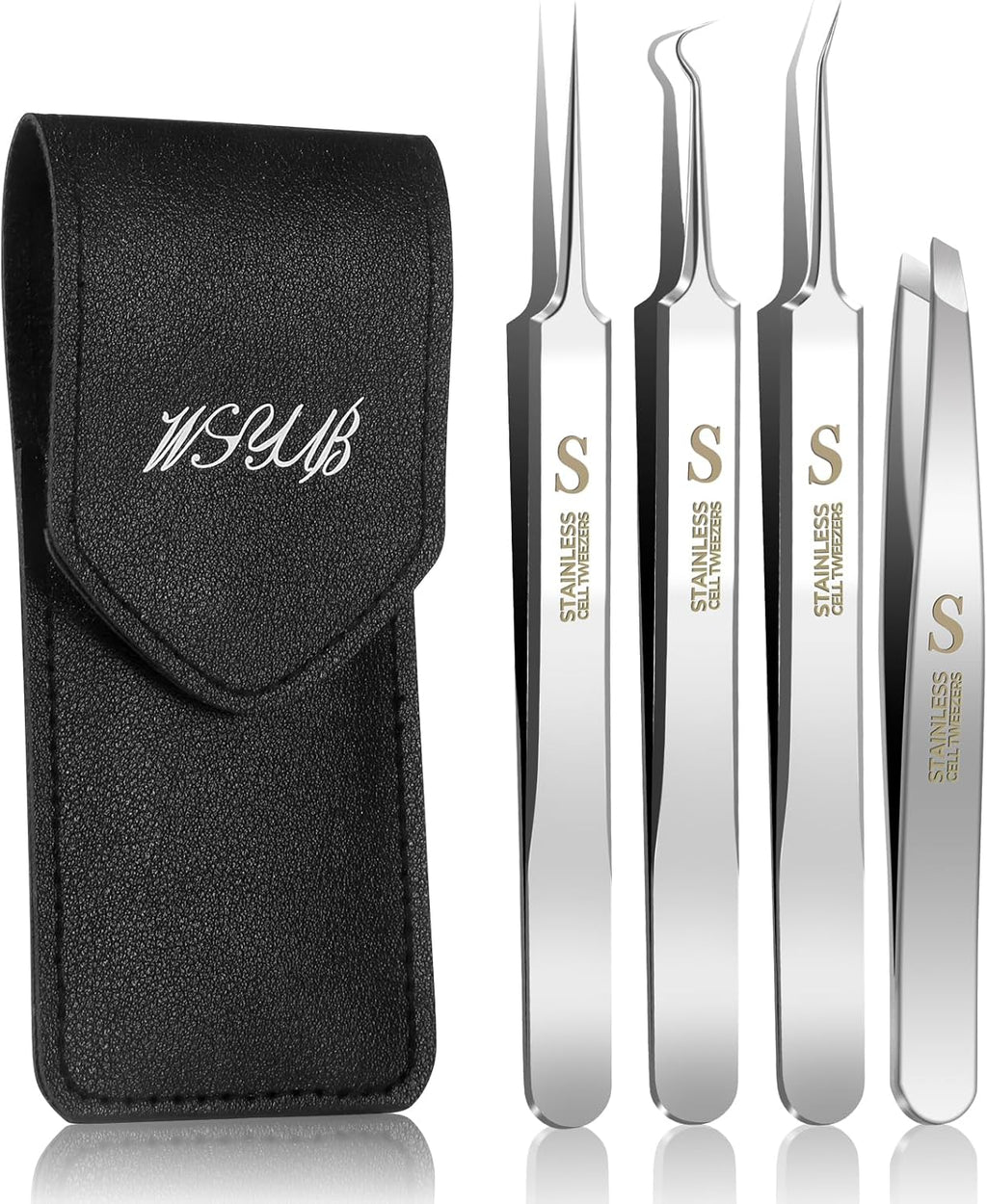 WSYUB Professional Blackhead Tweezers, Blackhead Remover Tools,Ingrown Hair Removal Kit