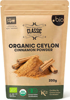 Organic Ceylon Cinnamon Powder | Certified USDA Organic and Kosher| Ceylon Cinnamon Powder Organic from Sri Lanka | Organic Cinnamon Ceylon from Sri Lanka| Premium Quality True Cinnamon Powder | 7 oz (200g) Eco-Friendly Resealable Bag