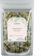 Starwest Botanicals Dried Hops Flowers Whole - Herb for Hot Water & Tea, Use in Herbal Blends, Natural Pine & Citrus Notes, Certified Kosher - 4 oz Pouch