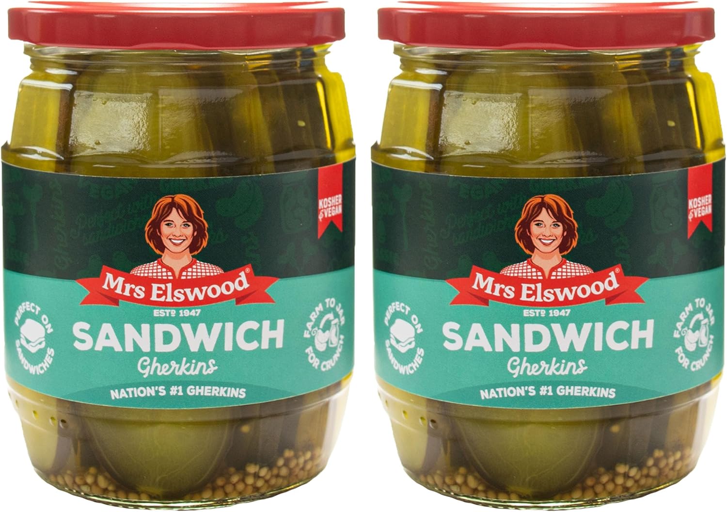 Mrs Elswood Sweet Cucumber Sandwich Slices (540g) - Pack of 2