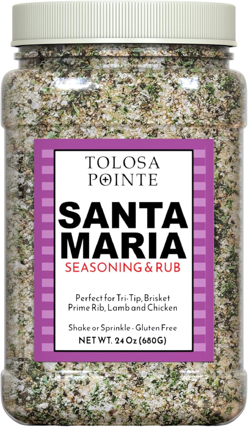 Tolosa Pointe Santa Maria Seasoning & BBQ Rub 24oz – Authentic California Blend, Gluten-Free, No Preservatives – Multipurpose Grill Seasoning for Tri-Tip, Steak, Chicken, Pork, Vegetables (1 Pack)