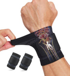 HiRui Wrist Brace/Wraps Wrist Compression Strap and Support for Work Fitness Weightlifting Sprains Tendonitis, Carpal Tunnel Arthritis, Pain Relief, Adjustable Wristbands 2 PACK (Black, M)