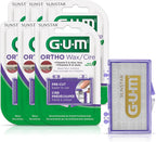 GUM Orthodontic Wax for Braces and Dental Devices - Soothing Dental Wax with Vitamin E and Aloe Vera - Clear Color and Refreshing Mint Flavor (Pack of 6)