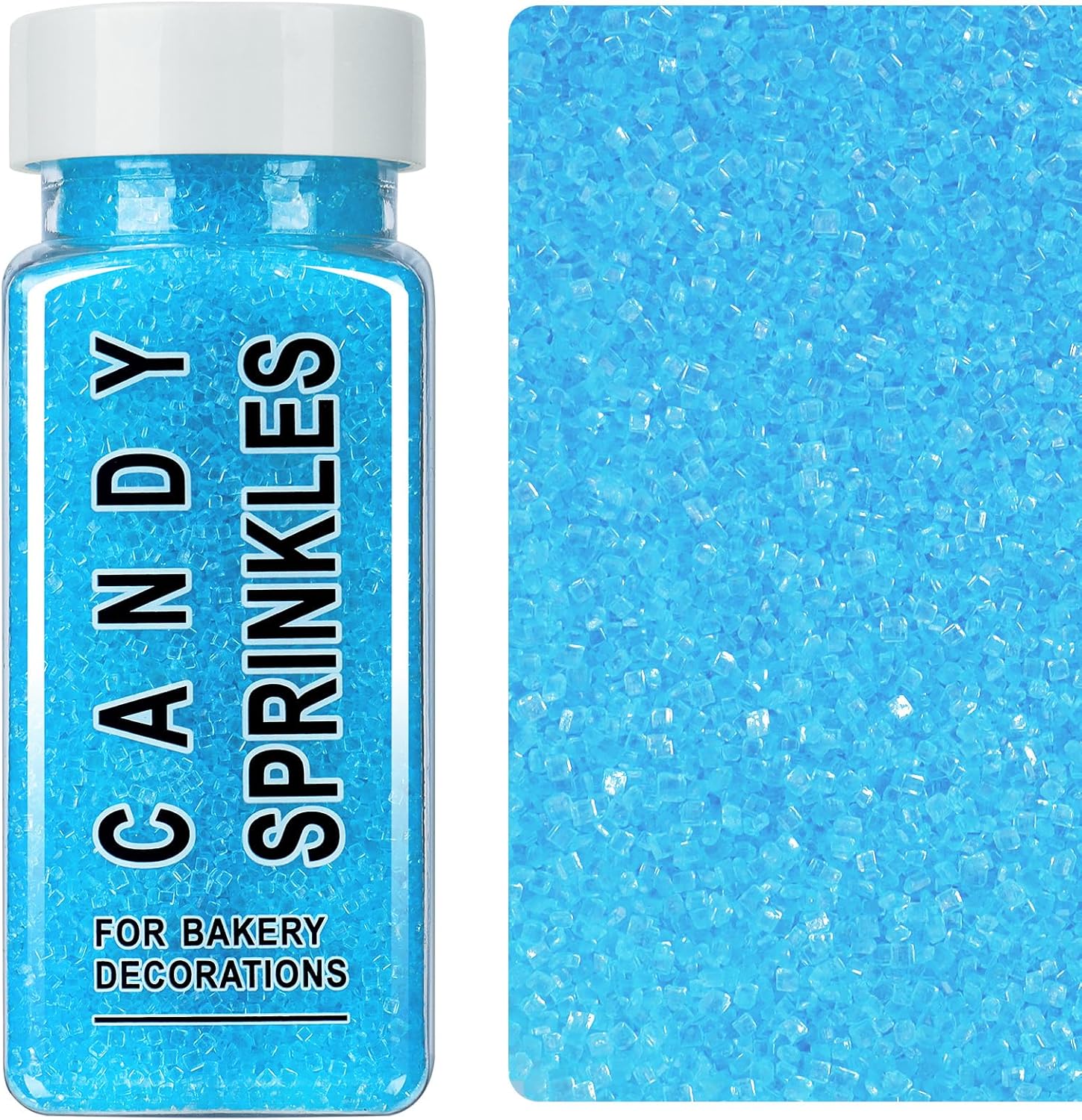 Blue Sprinkles, Light Blue Sanding Sugar Crystals, 4.6 oz Edible Sparkling Sugar for Baking Topping, Cupcakes, Cookies, Ice Cream & Cake Decorating, Wedding Shower Party Christmas Supplies