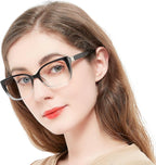 OCCI CHIARI Fashion Reading Glasses for Women Readers 0 1.0 1.25 1.5 1.75 2.0 2.25 2.5 2.75 3.0 3.5 4.0 5.0 6.0 (Black-Clear,2.5)