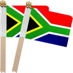 TSMD South Africa Stick Flag South African Small Mini Hand Held Flags,5x8 Inch,12 Pack