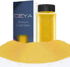 Ceya Ultra Fine Glitter Powder，3.5oz/ 100g Honey Yellow Craft Glitter Powder Mixed Fine Iridescent Nail Sequins Flakes for Epoxy Resin, DIY Crafts Tumblers Painting, Scrapbooking, Christmas Decor