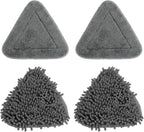 Triangle Mop Pads Replacement – 4 Pack (2 Microfiber & 2 Chenille) – Compatible with Most Triangle Mops – Reusable & Washable Mop Refills