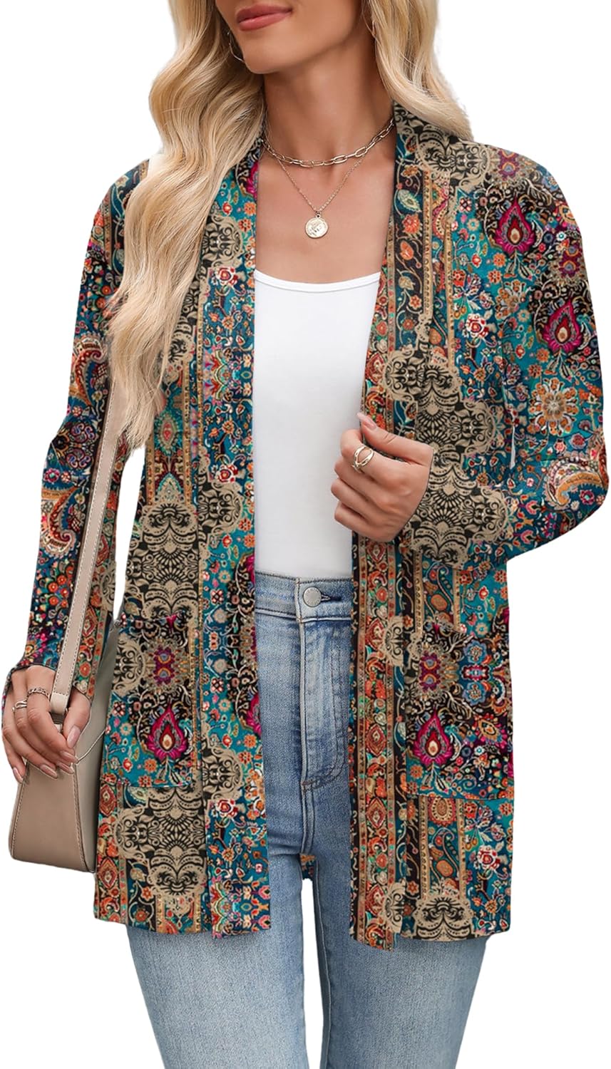 Zeagoo Women's Lightweight Cardigan Open Front Long Sleeve Casual Loose Thin Cardigans with Pockets 2026