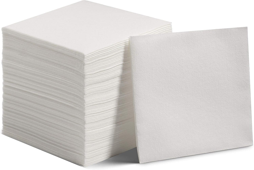 200 Linen-Feel Dessert And Beverage Napkins - Disposable Cloth-Like Cocktail Paper Napkins, Made In USA - Soft and Absorbent For Bar, Restaurant, Café, Wedding, Parties (200-Pack)
