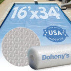 Doheny's Clear-Tek Micro Bubble Solar Pool Cover for In-Ground Swimming Pools | Increase Solar Energy Absorption, Retain Heat, Reduce Evaporation, Reduce Heat Loss & Save, 16x34 ft Clear 3200