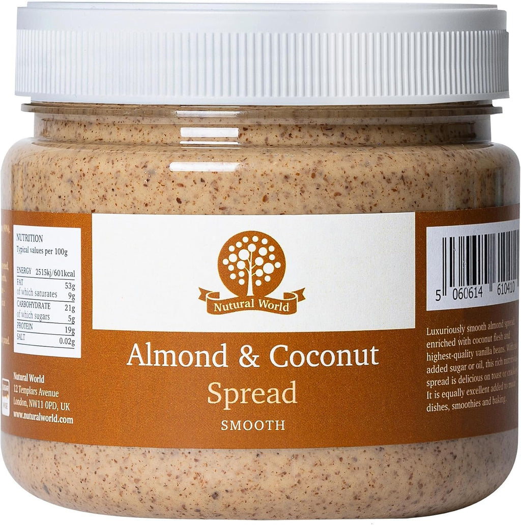 Nutural World - Smooth Almond and Coconut spread 35 Oz (1kg) Great Taste Award winner