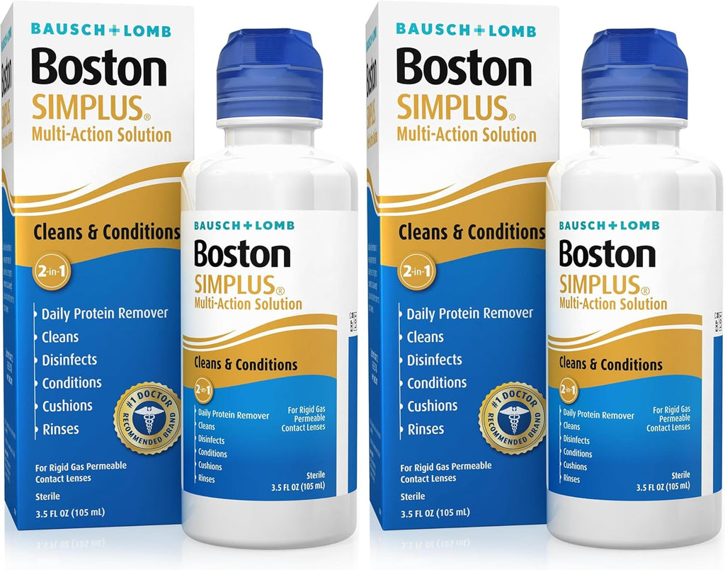 Boston Simplus Contact Lens Solution, for Gas Permeable Contact Lenses, 3.5 Fl Oz (Pack of 2)