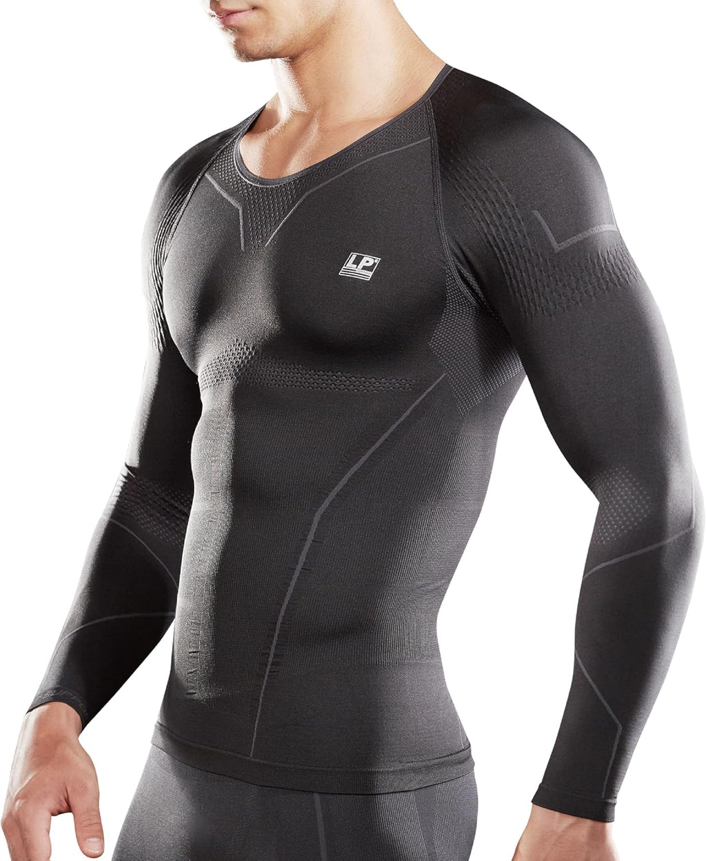 LP SUPPORT ARM2401Z Men's AIR Compression Shirt - Long Sleeve Top for Sports and Workouts - Fast Drying Materials