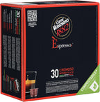 Caffe Vergnano 1882 Medium Roast Espresso Compatible Capsules, Single-Serve Arabica Robusta Espresso Coffee, Italian For Nespresso Machines, Intensity 6/10, Cremoso, 30 Ct