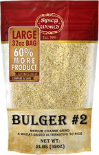 Bulgur Cracked Wheat Medium Coarse #2, 2 LB Bag (32oz) | USA Grown Bulgar Wheat for Tabouleh | 100% Natural & Pure | Great for Vegan Recipes by Spicy World