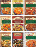 Suhana Spice Mixes -Paneer Butter , Veg Biryani , Paneer Tikka , Shahi Paneer , Kashmiri Dum Aloo , Rajma Masala , Paneer Chilli , Mutter Paneer ix, Shahi Malai Kofta -Combo of 9