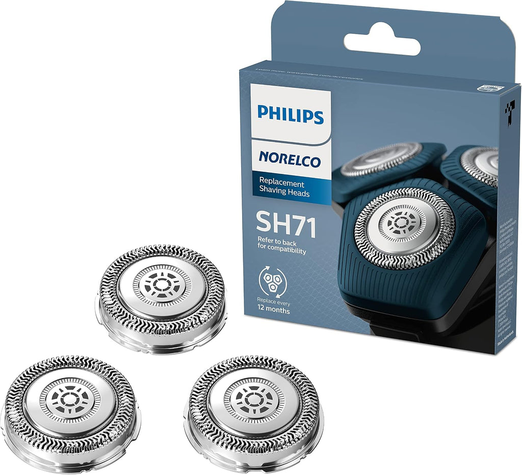 Philips Norelco Genuine SH71/52 Shaving Heads Compatible with Norelco Shaver Series 5000 Angular and 7000, Latest Version for Refreshed RQ12/70, RQ12/60, SH60/70, and SH70/70