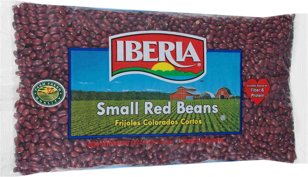 Iberia Small Red Beans, 4 lb, Long Shelf Life Small Red Beans with Easy Storage, Rich in Fiber & Potassium, Low Calorie, Low Fat Food