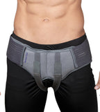 Wonder Care- Grey Inguinal Hernia Support Truss brace for Single/Double Inguinal or Sports Hernia with Two Removable Compression Pads & Adjustable Groin Straps Surgery & injury Recovery belt- Large