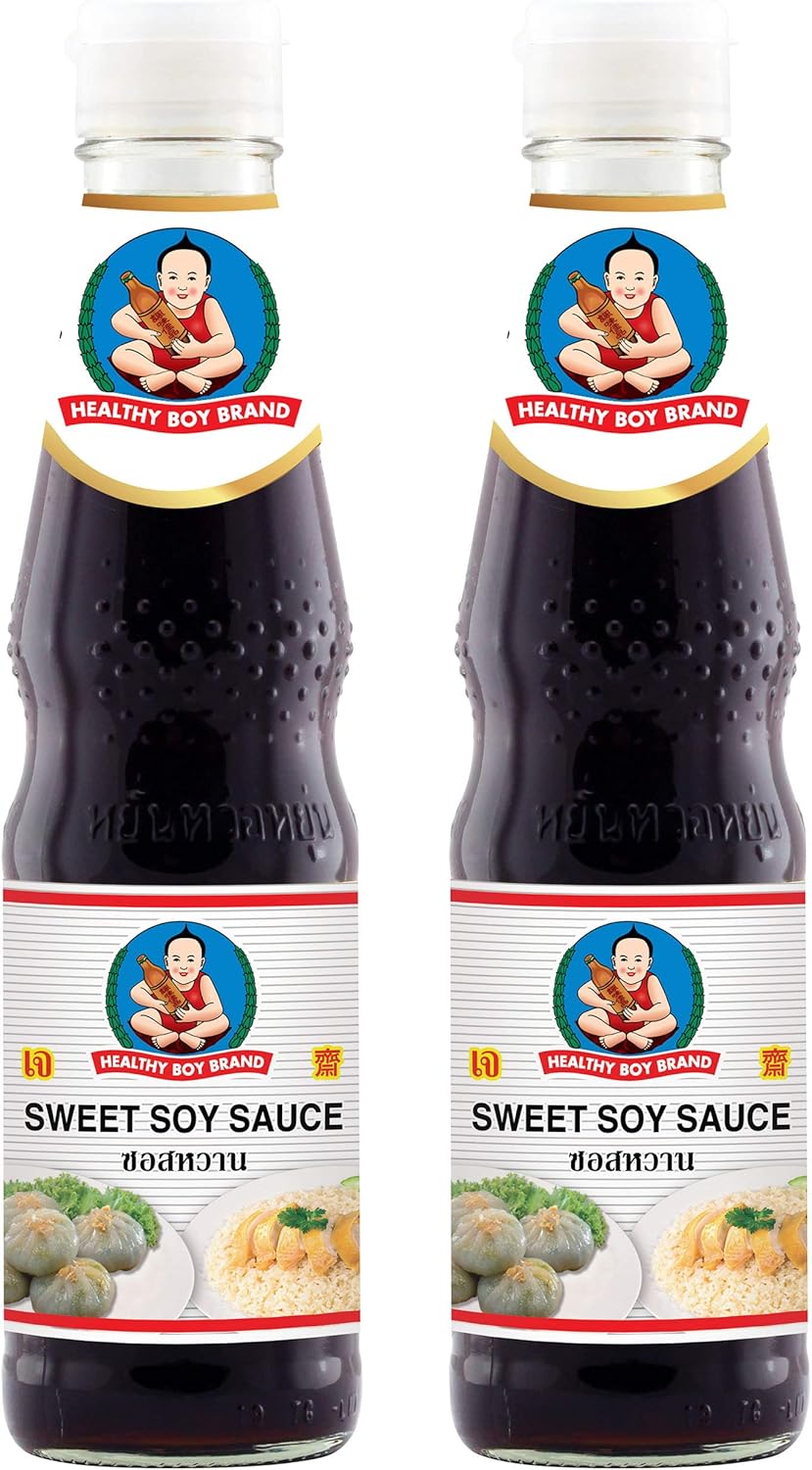 Healthy Boy Thai Sweet Soy Sauce (White Label), 14 Ounces, Product of Thailand (Pack of 2)