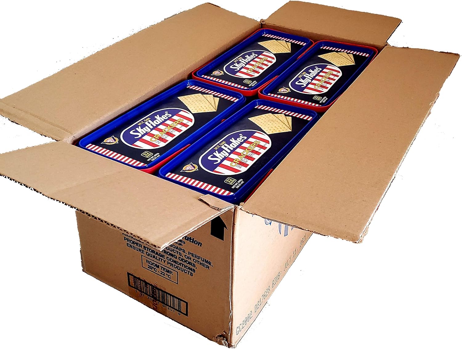 Skyflakes Crackers - 8 Plastic Containers of M.Y. San Sky Flakes Crackers Individually Wrapped Cracker Packs