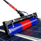 Solar Panel Cleaning Roller Brush, 24FT Adjustable Window Cleaning Brush and Pole, Automatic Solar Panel Brush, Rotating Cleaning Brush, Wash Brush with Lithium Battery and Power Converter