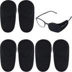 6pcs Eye Patches for Glasses, Reusable Non-Woven Fabric Eye Patch to Cover Left Right Eye Improve Vision for Kids' & Adults' Lazy Eye Amblyopia Strabismus (Black, Large Size)