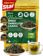 WOTIHA Natural Dandelion Leaf Tea 4.4oz - Premium Loose Leaf Raw Cut & Sifted - Supports Healthy Liver Function & Digestion - Herbal Tea for Natural Cleansing - Non-GMO, Caffeine-Free