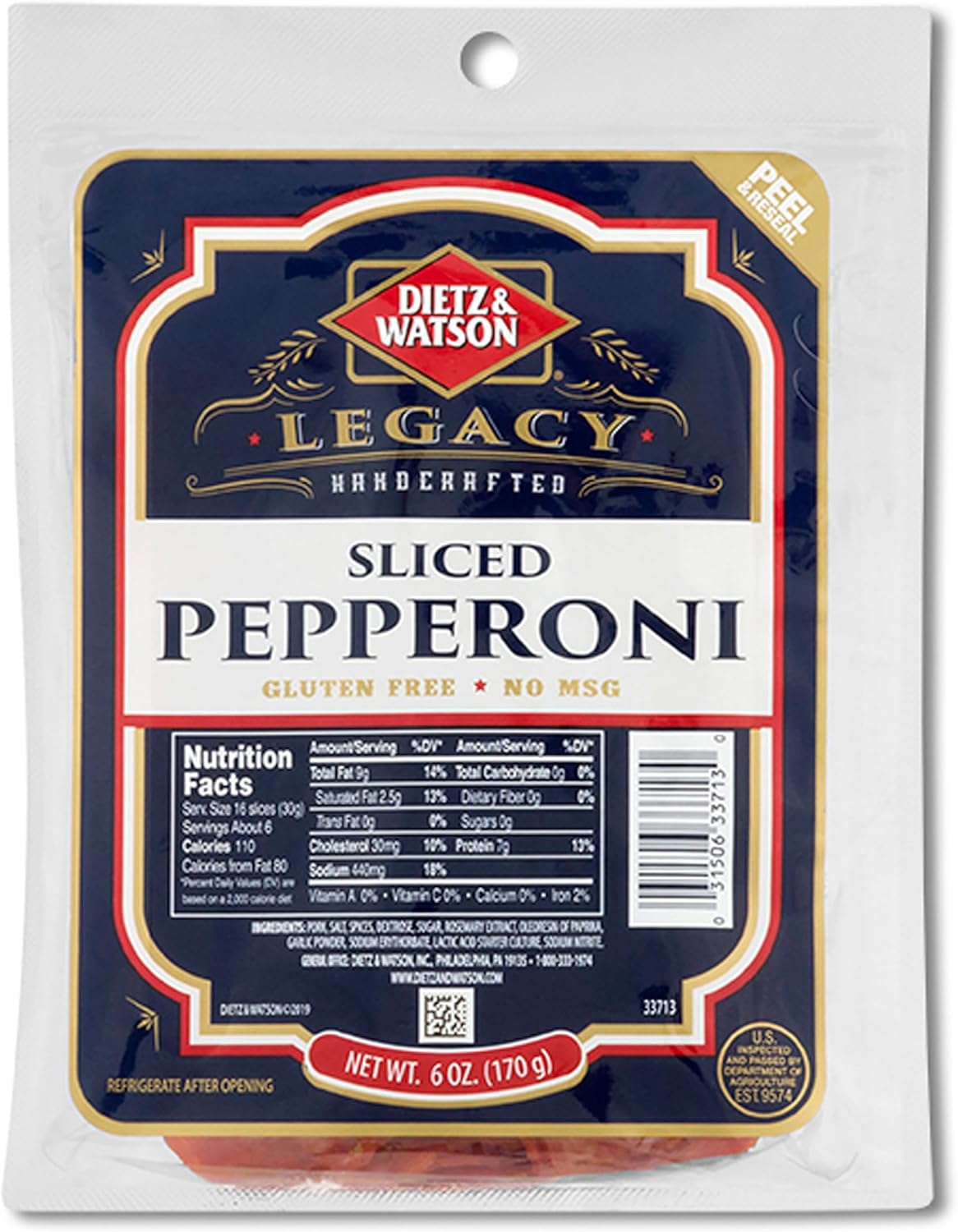Dietz & Watson Sliced Pepperoni, 6 oz
