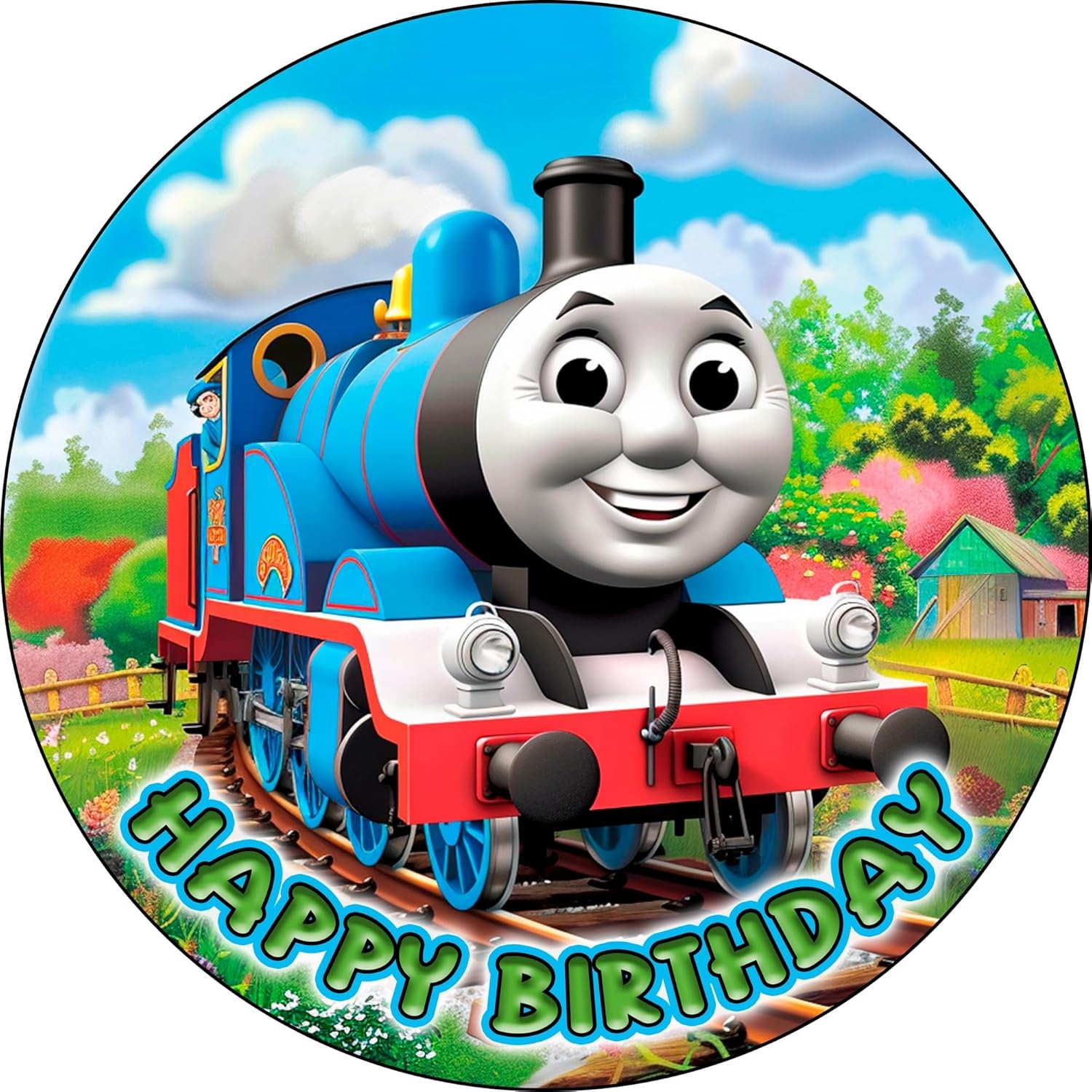 7.5x Inch Edible Cake Toppers – Thomas Train Themed Birthday Party Collection of Edible Cake Decorations
