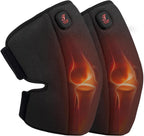 Heated Knee Brace, Cordless Knee Heating Pad for Arthritis, 3 Temperature Modes Knee Warmer, 3000mAh*2 Battery Operated Knee Wrap for Men Women Seniors, Black(One Pair)
