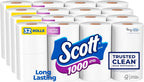 Scott 1000 Trusted Clean Toilet Paper, 32 Rolls, Septic-Safe, 1-Ply Toilet Tissue