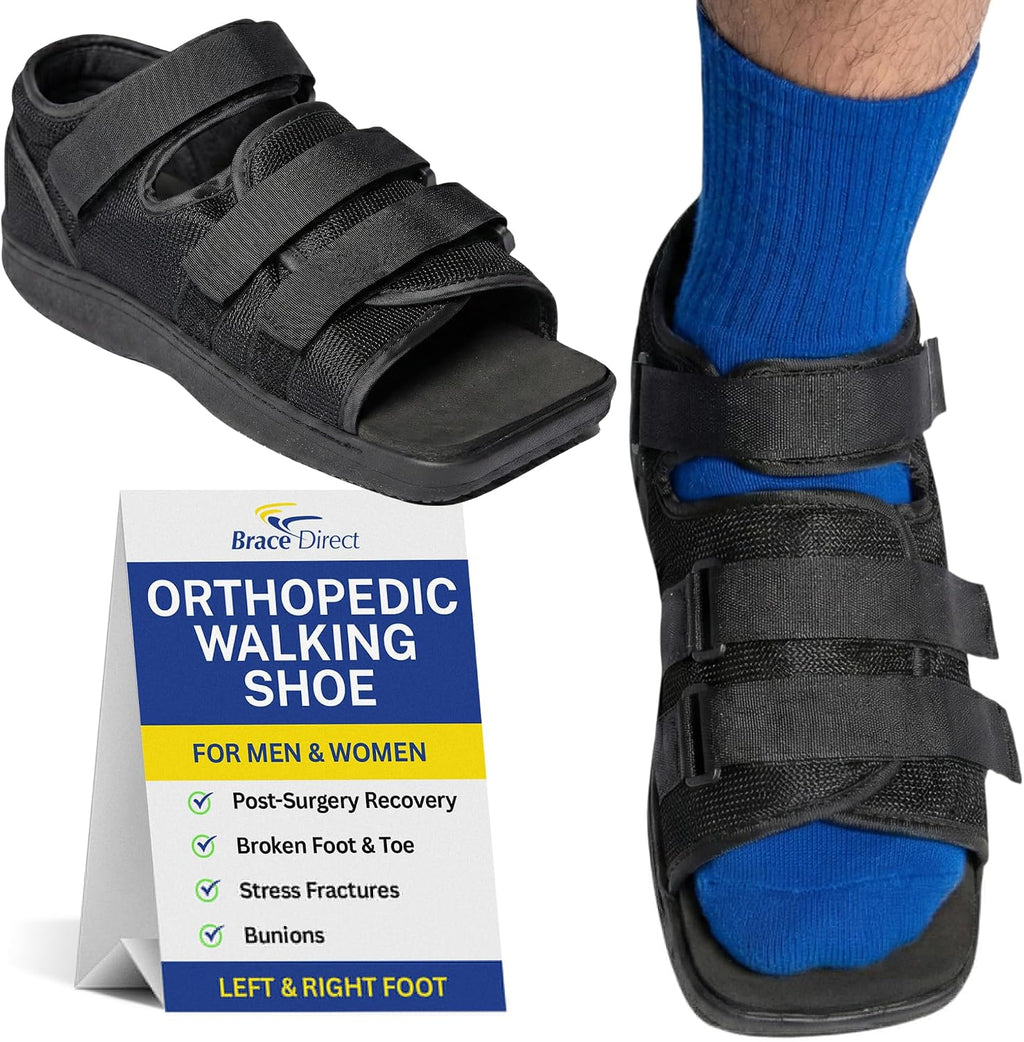 Brace Direct Post Op Shoe & Medical Foot Brace – Stress Fracture, Broken Toe & Bunion Support L3260 – Orthopedic Walking Immobilizer for Left or Right Foot (SM - MENS US SHOE: 6.5-9)