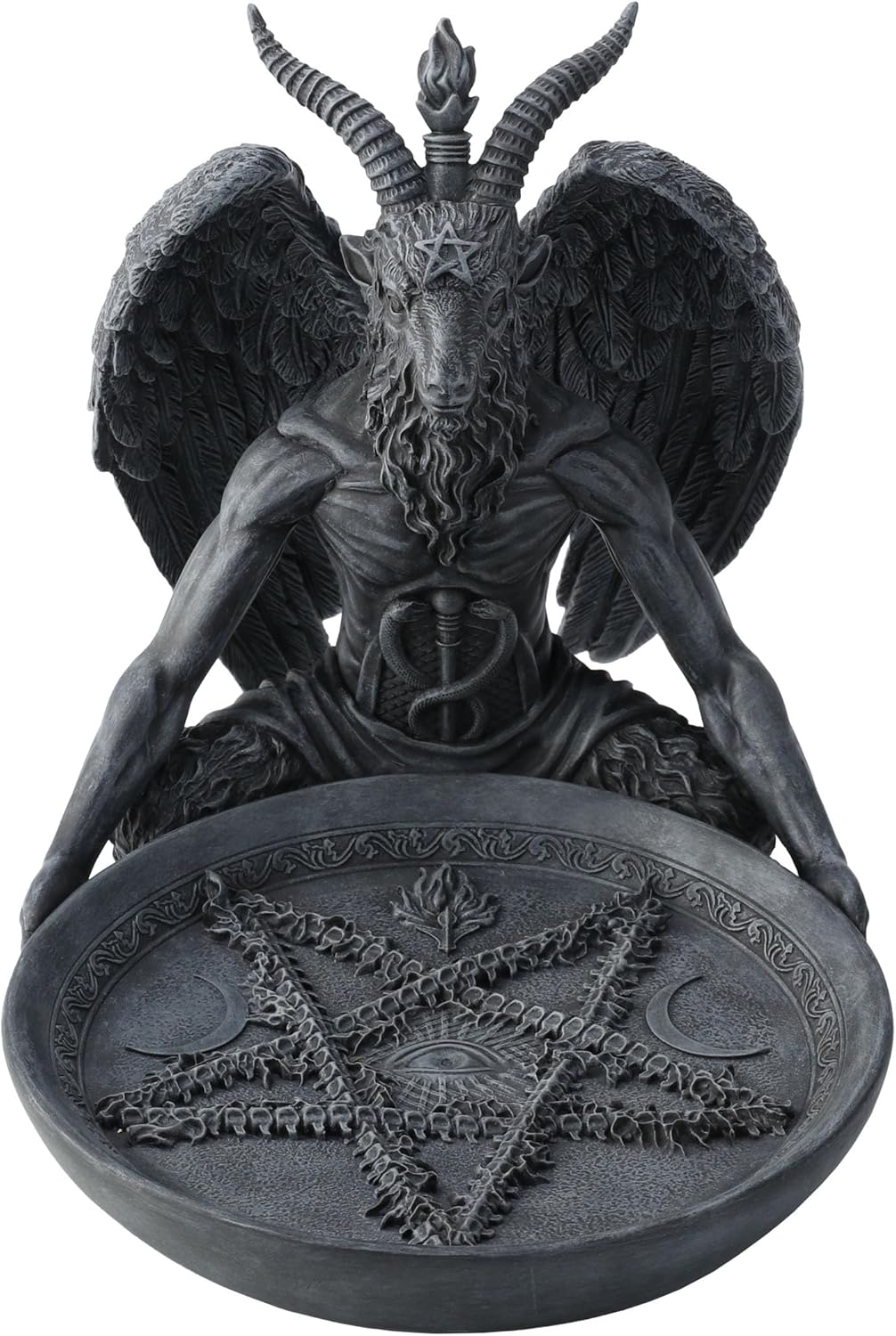 Veronese Design 5 3/4 Inch Baphomet Altar Offering Dish Stone Finish Resin Figurine