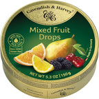 Cavendish & Harvey | Mixed Fruit Hard Candy Drops | 5.3 Ounce Tin