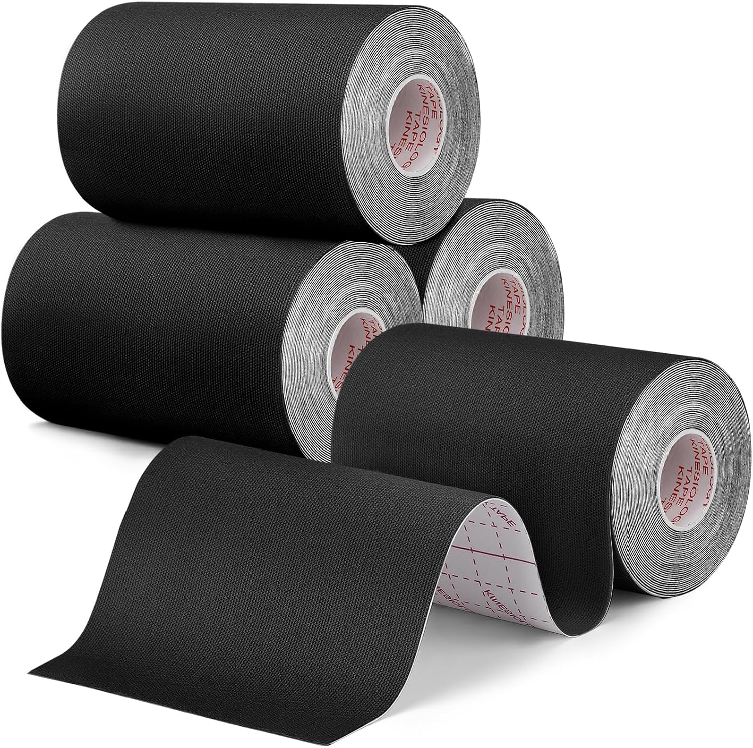 4 Rolls Uncut Kinesiology Tape, 4in x 5.5yd Extra Wide Waterproof Athletic Tape for Muscle Support, Original Cotton Elastic Premium Knee Tape for Pain Relief Shoulder, Ankle, Joints, Wrist